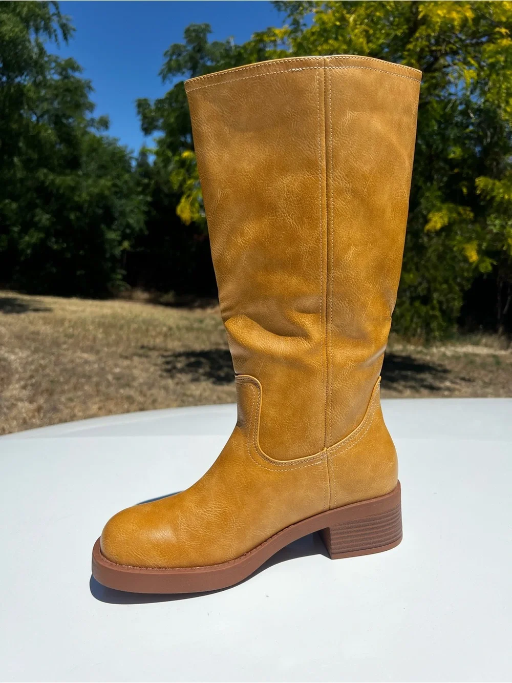 Women's Over-the-Knee Tan Boots — Sleek Everyday Riding Style